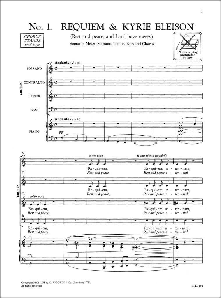 Beispielseite 1 zu Requiem for 4 solo voices and chorus vocal score (la/en)