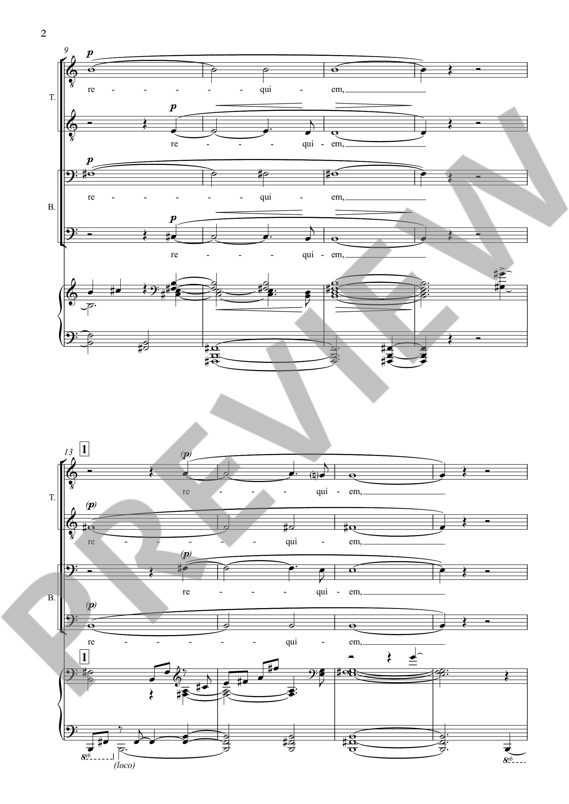 Beispielseite 2 zu Requiem for mixed chorus and orchestra vocal score