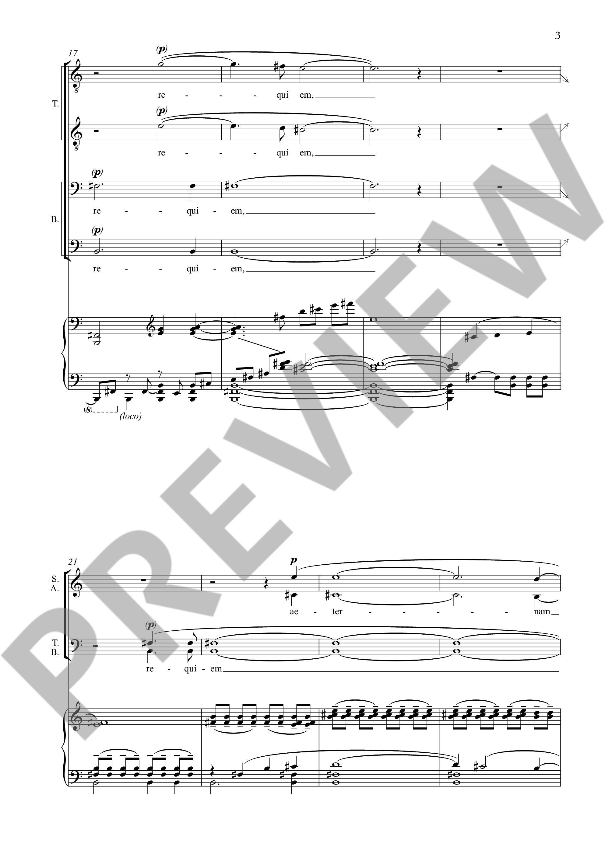 Beispielseite 3 zu Requiem for mixed chorus and orchestra vocal score