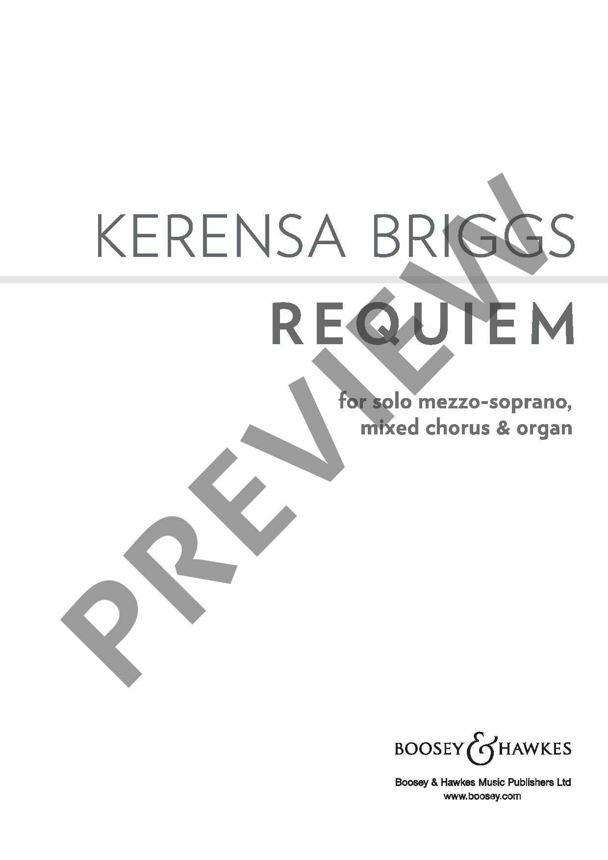 Beispielseite 1 zu Requiem for solo mezzo-soprano, mixed choir and organ score (la)