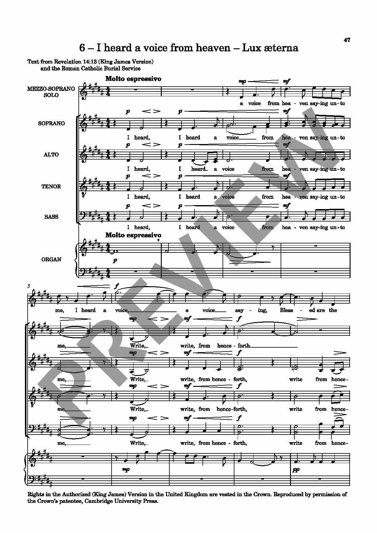 Beispielseite 10 zu Requiem for solo mezzo-soprano, mixed choir and organ score (la)