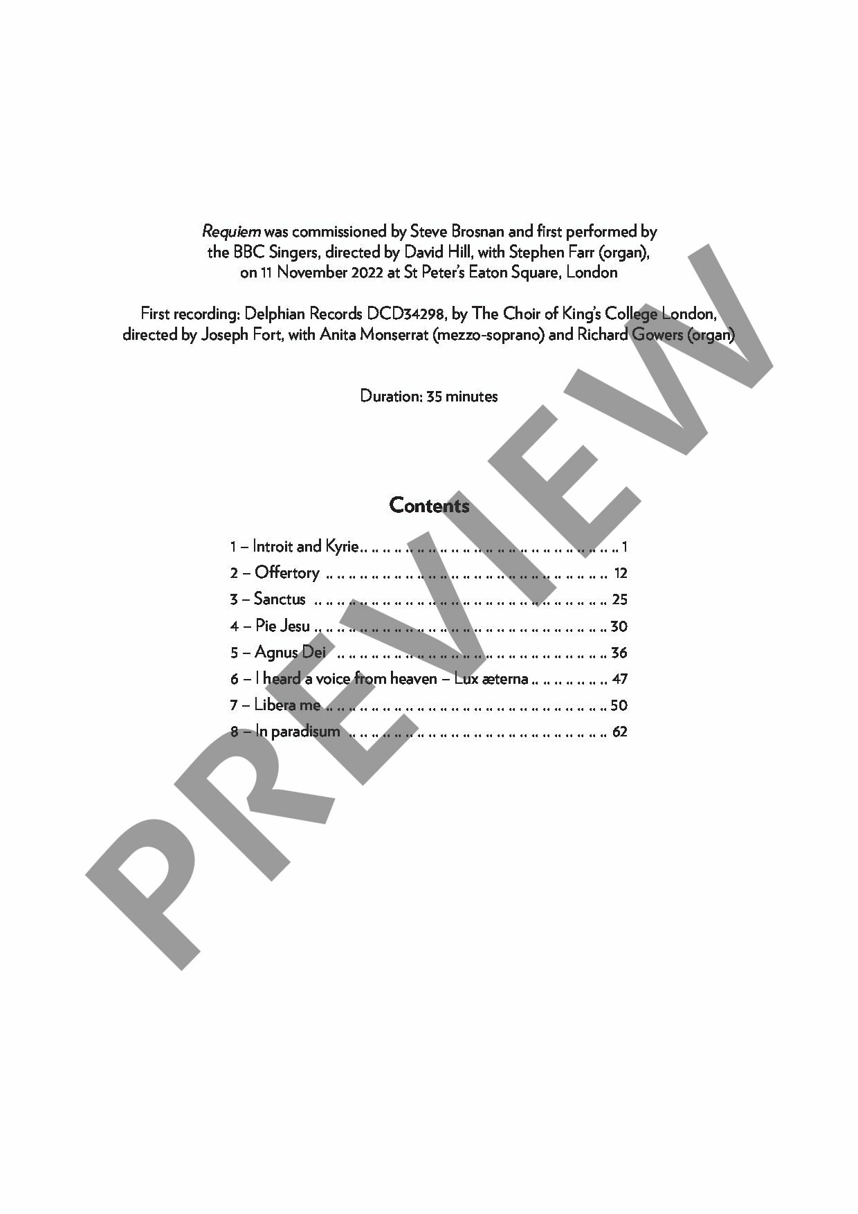Beispielseite 3 zu Requiem for solo mezzo-soprano, mixed choir and organ score (la)