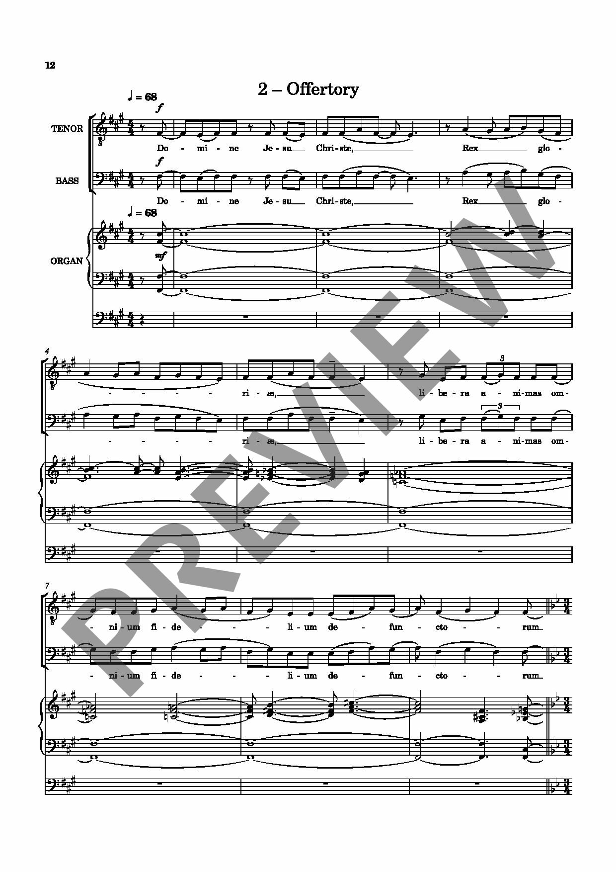 Beispielseite 6 zu Requiem for solo mezzo-soprano, mixed choir and organ score (la)
