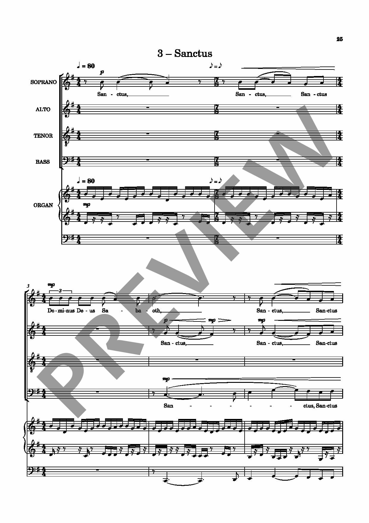 Beispielseite 7 zu Requiem for solo mezzo-soprano, mixed choir and organ score (la)