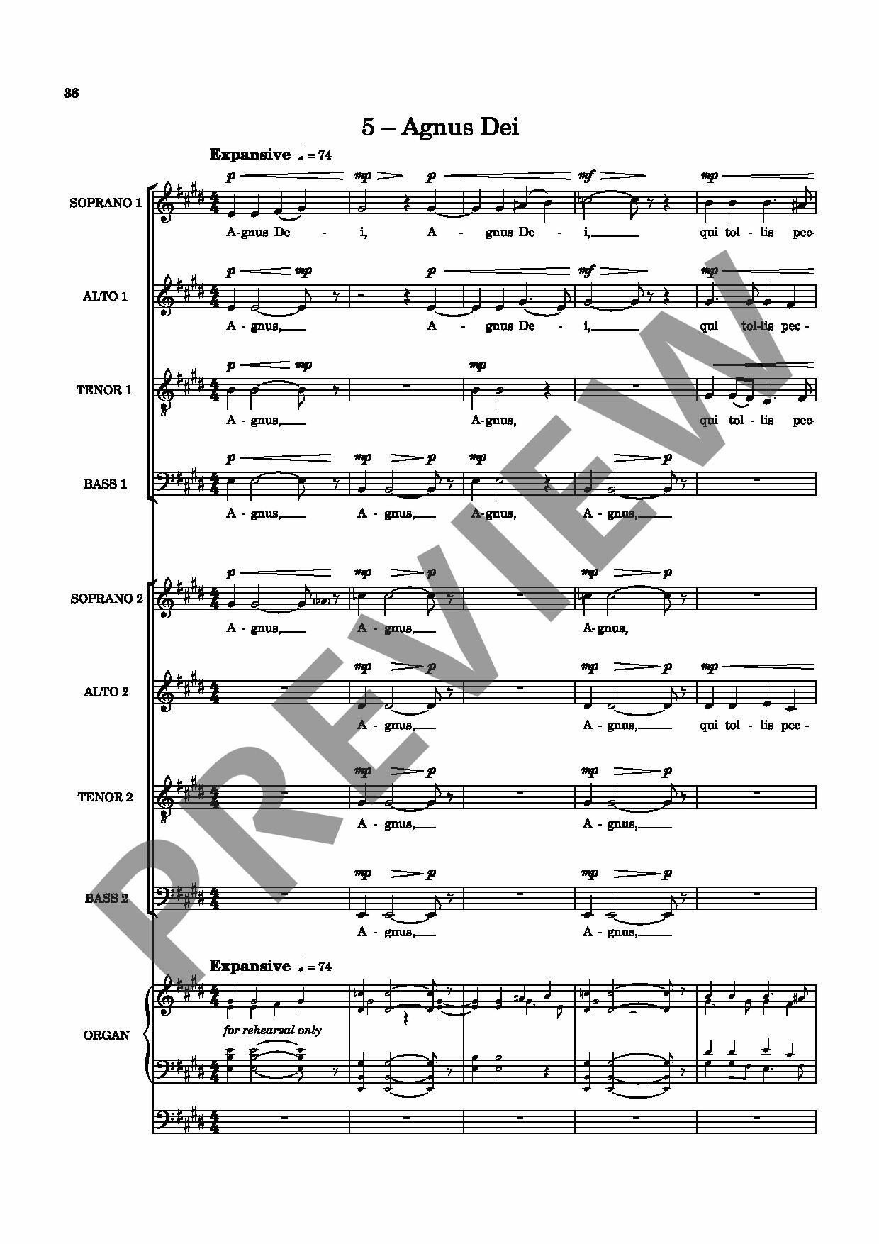 Beispielseite 9 zu Requiem for solo mezzo-soprano, mixed choir and organ score (la)