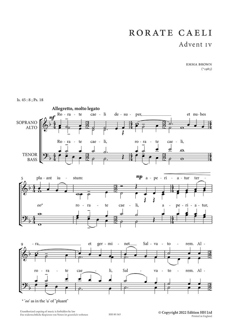 Beispielseite 1 zu Rorate caeli satb Choral score