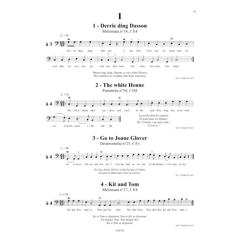Beispielseite 1 zu Rounds or Catches for 3-11 instruments in F and C clefs score