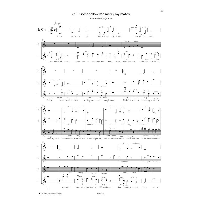 Beispielseite 2 zu Rounds or Catches for 3-11 instruments in G clef score