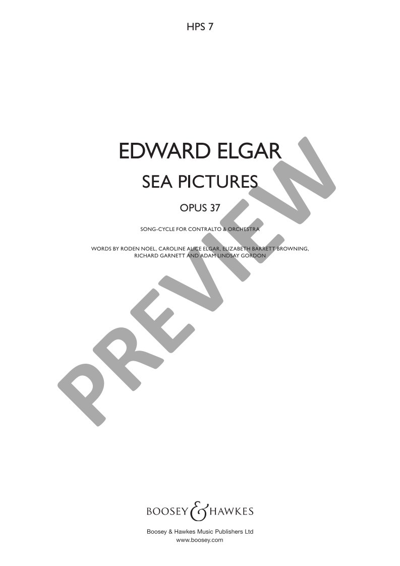 Beispielseite 1 zu Sea Pictures op. 37 for contralto and orchestra study score