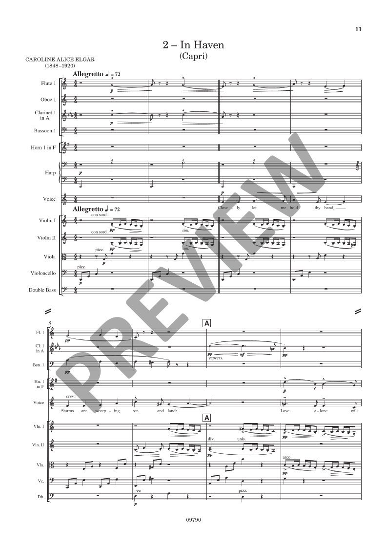 Beispielseite 6 zu Sea Pictures op. 37 for contralto and orchestra study score