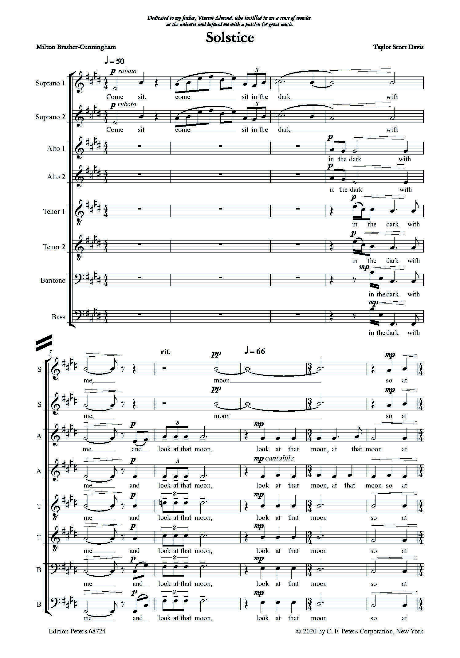 Beispielseite 2 zu Solstice for mixed chorus (SSAATTBB) a cappella score (en)