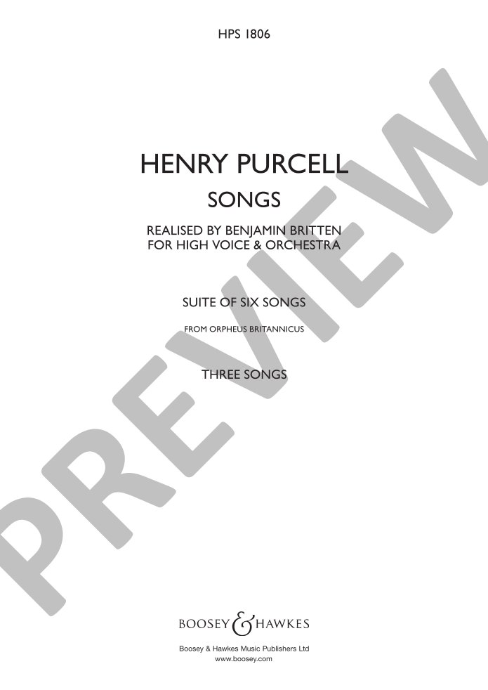 Beispielseite 1 zu Songs  for high voice and orchestra study score (en)
