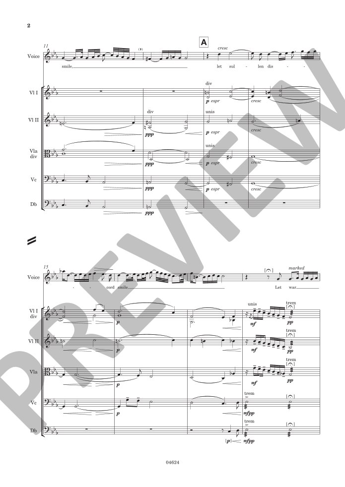 Beispielseite 10 zu Songs  for high voice and orchestra study score (en)