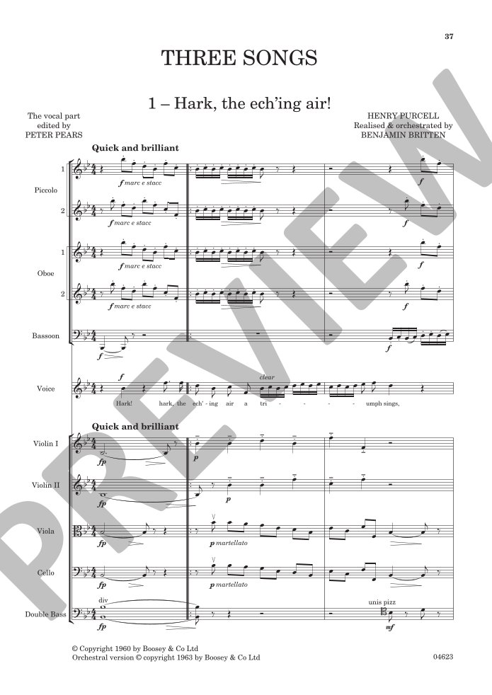 Beispielseite 13 zu Songs  for high voice and orchestra study score (en)
