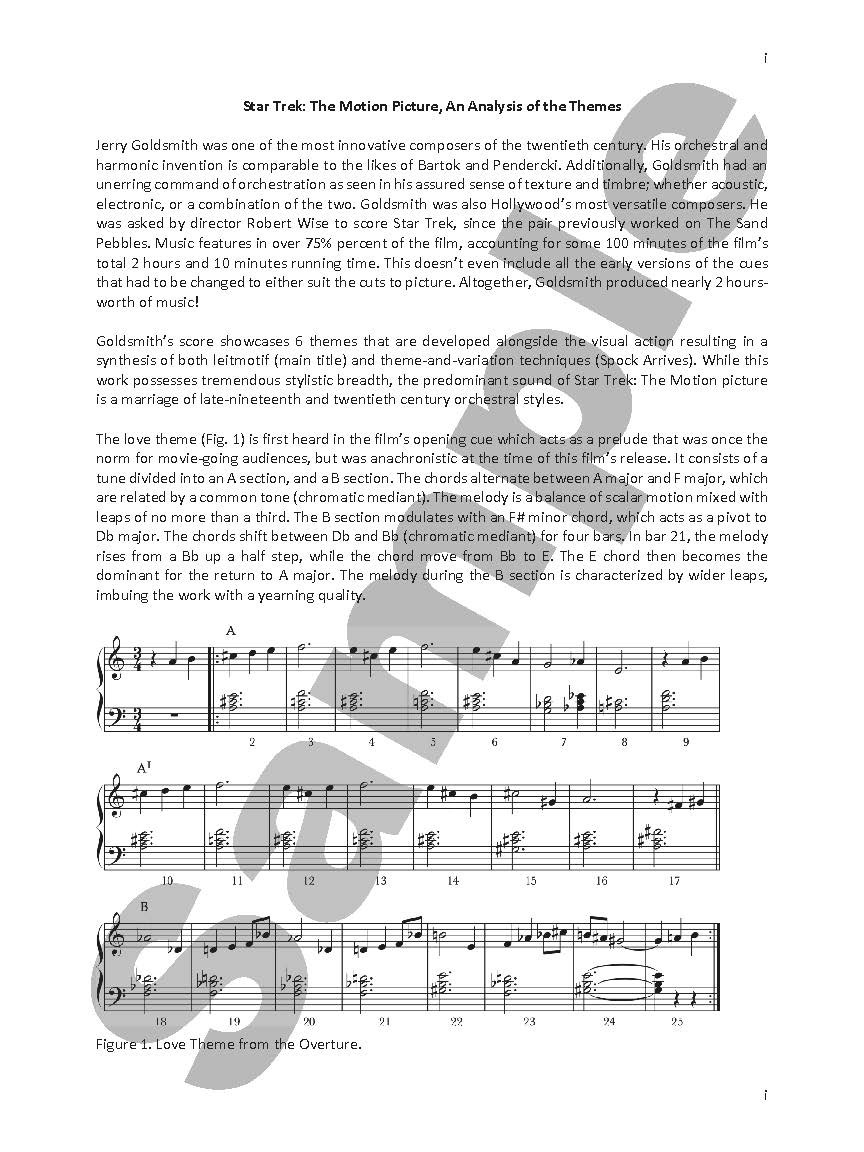 Beispielseite 1 zu Star Trek: The Motion Picture for orchestra score