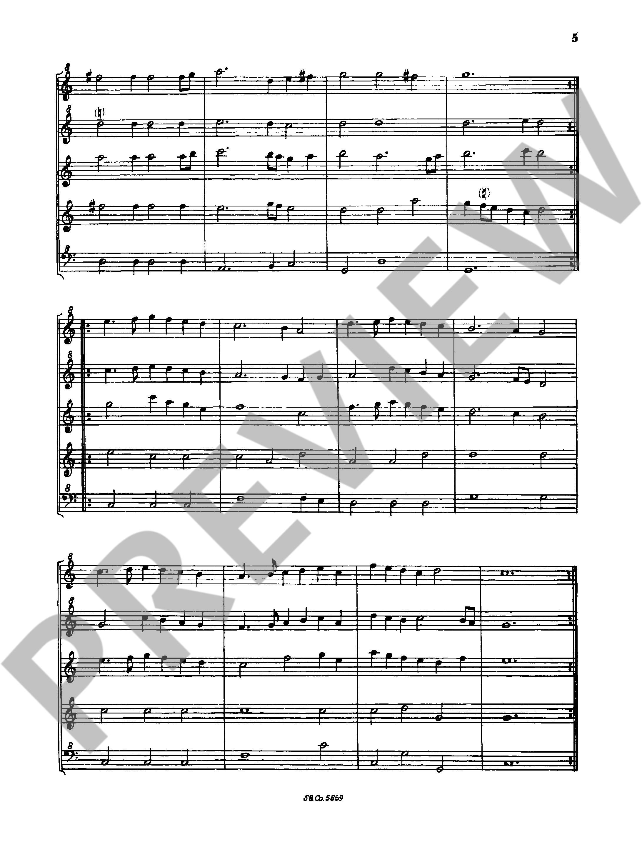 Beispielseite 4 zu Suite no.18 for ssatb recorders for 5 recorders (SSATB) score