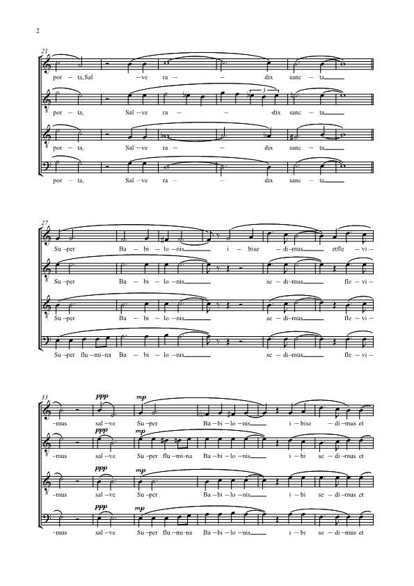 Beispielseite 2 zu Super Flumina for male chorus a cappella score