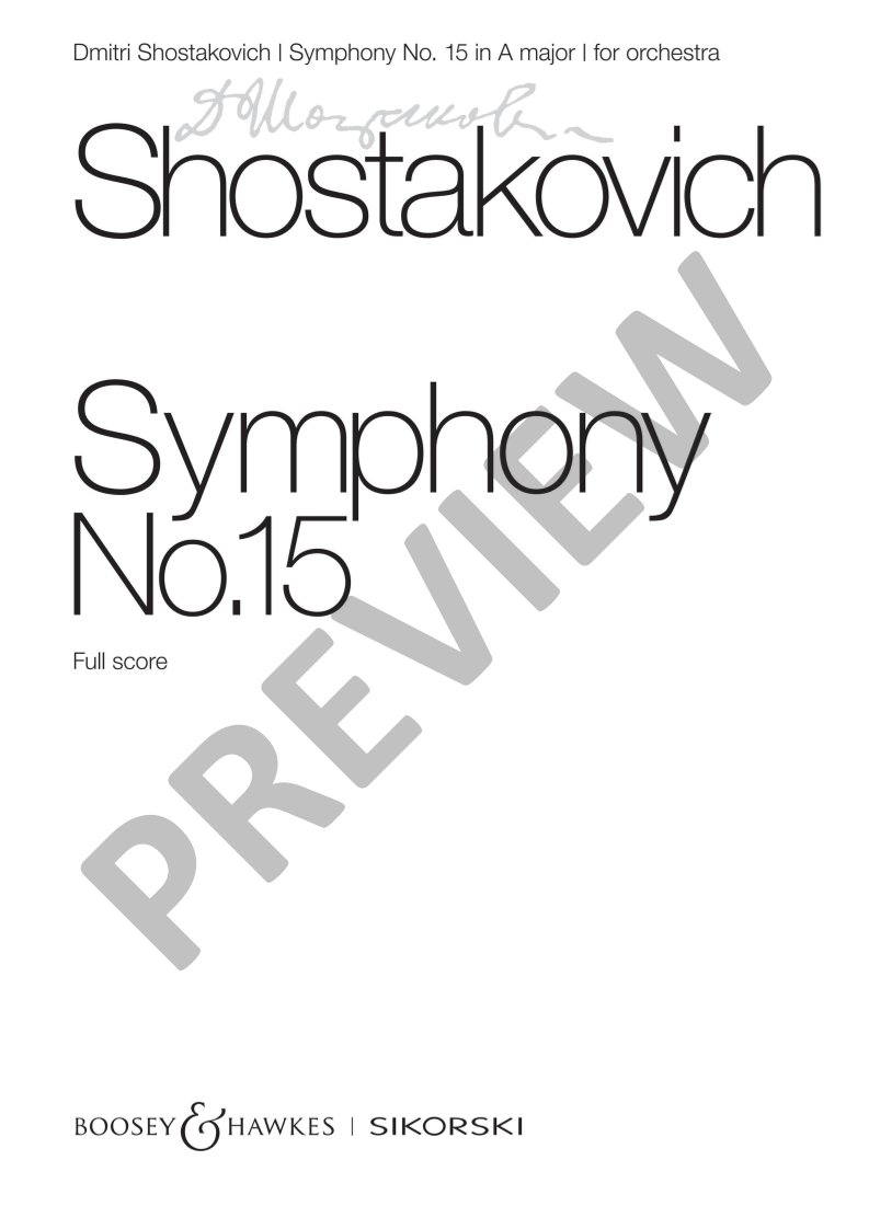 Beispielseite 1 zu Symphony in A major No.15 op.141 for orchestra study score