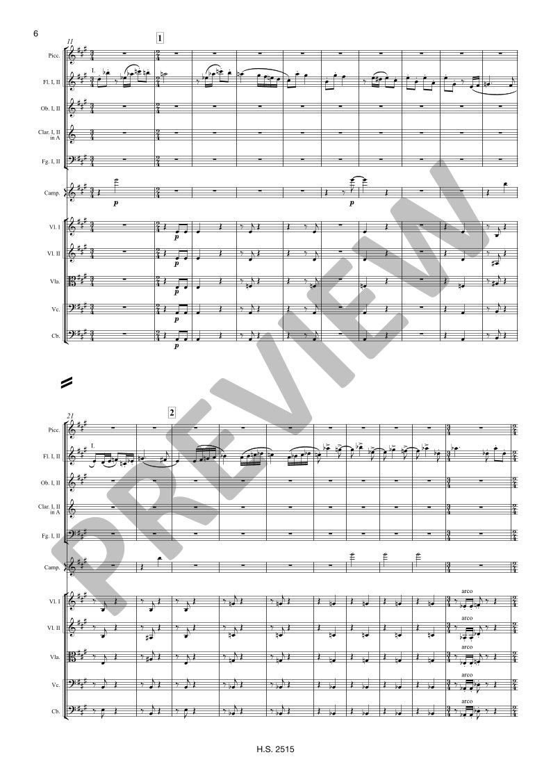 Beispielseite 5 zu Symphony in A major No.15 op.141 for orchestra study score
