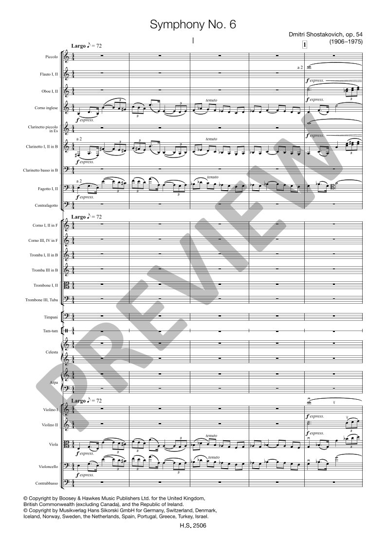 Beispielseite 4 zu Symphony in B minor no. 6 op. 54 for orchestra study score
