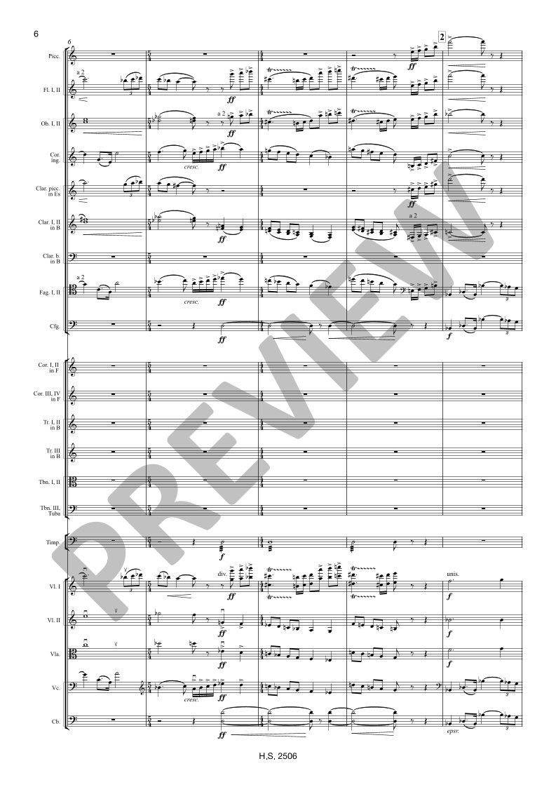 Beispielseite 5 zu Symphony in B minor no. 6 op. 54 for orchestra study score