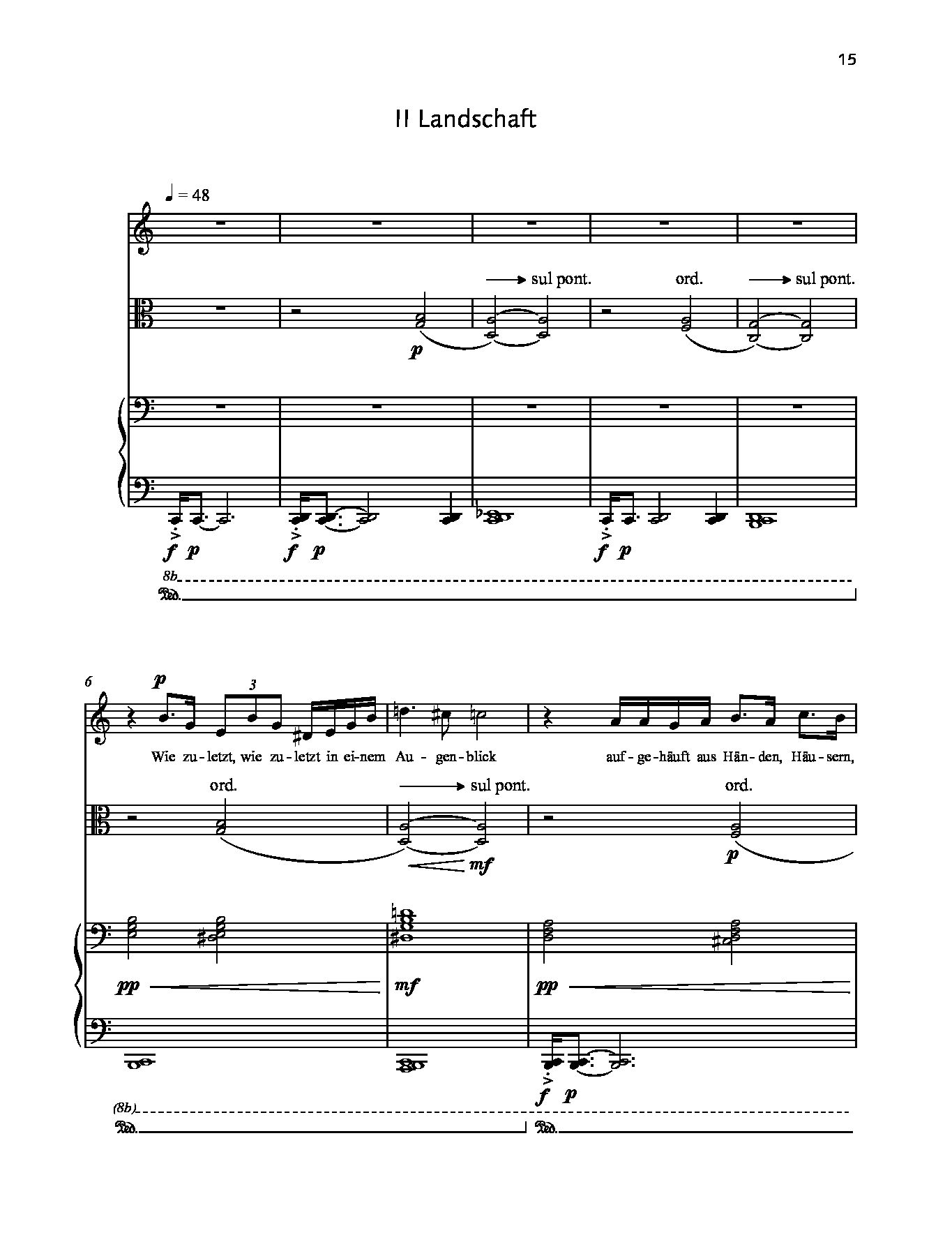 Beispielseite 4 zu TagTraum und Landschaft f�r Sopran, Viola und Klavier Partitur und Stimmen