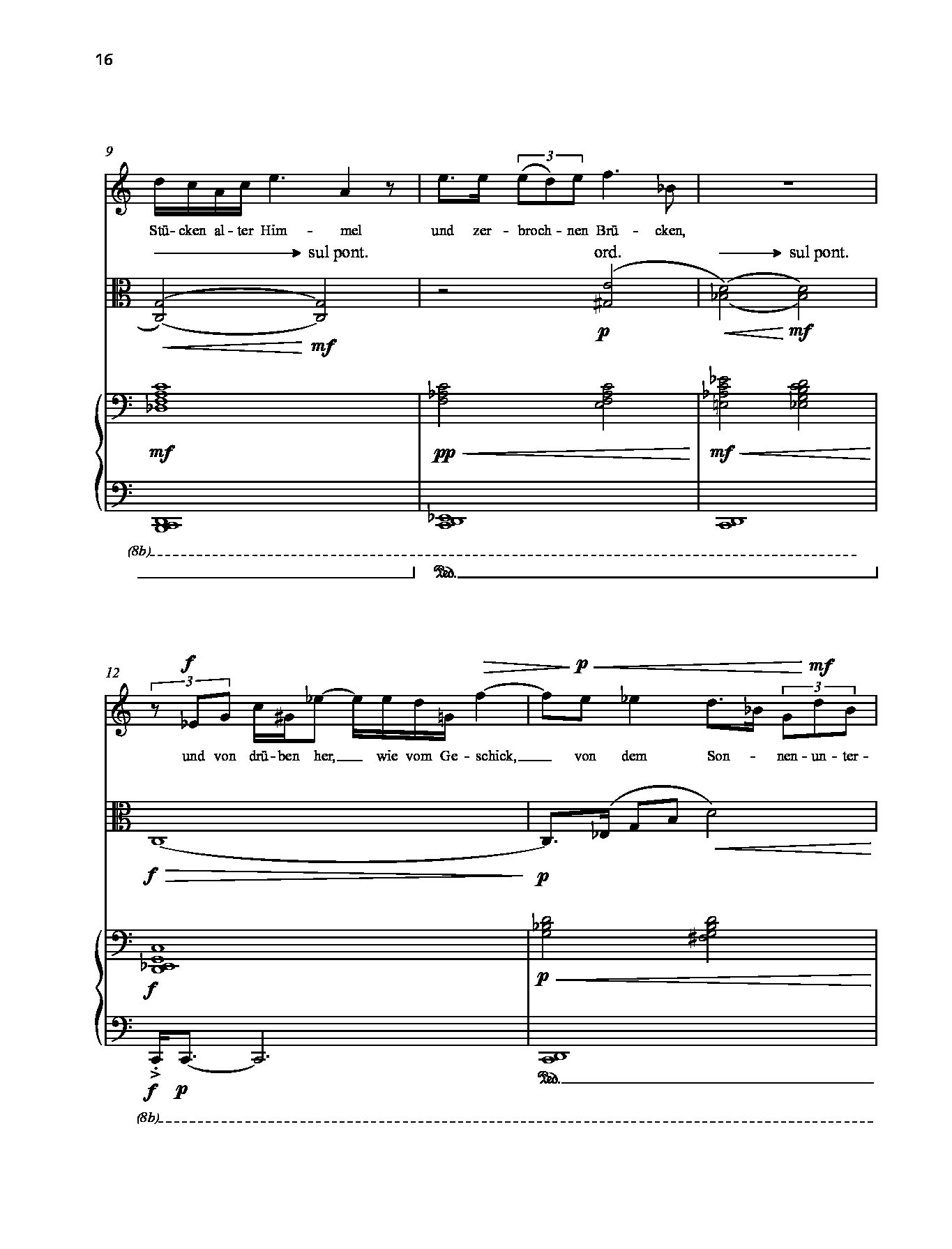 Beispielseite 5 zu TagTraum und Landschaft f�r Sopran, Viola und Klavier Partitur und Stimmen