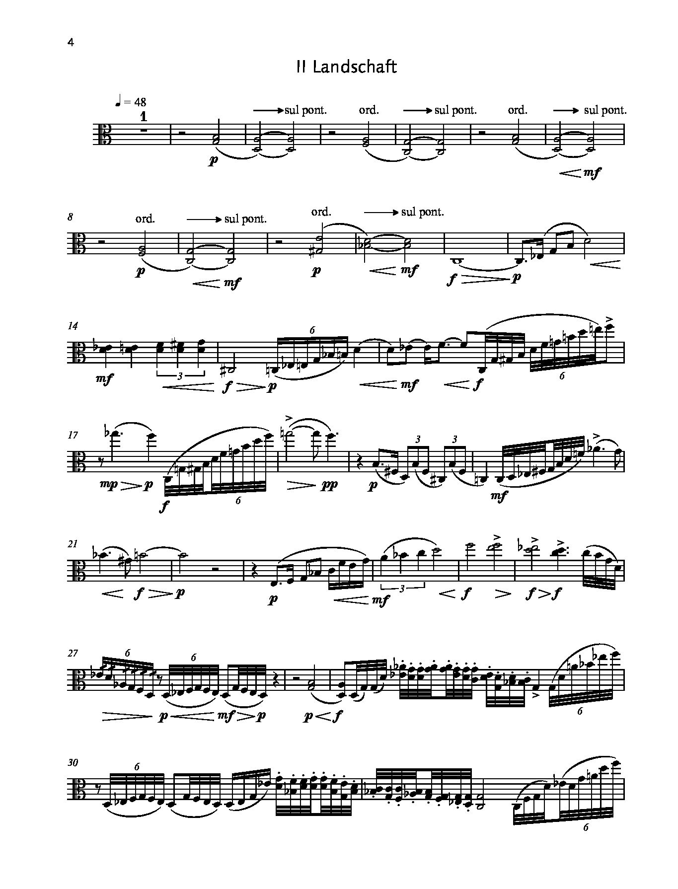 Beispielseite 7 zu TagTraum und Landschaft f�r Sopran, Viola und Klavier Partitur und Stimmen