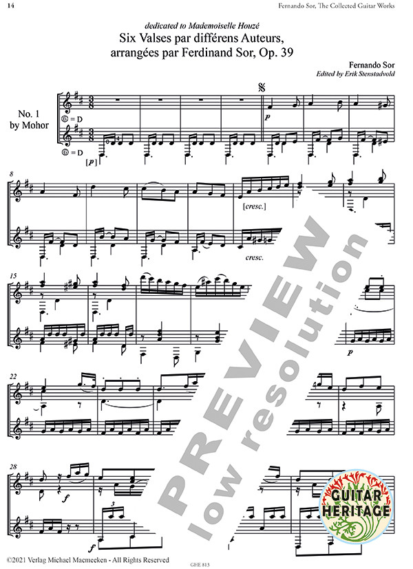 Beispielseite 1 zu The Collected Guitar Works vol.13 for 2 guitars study score