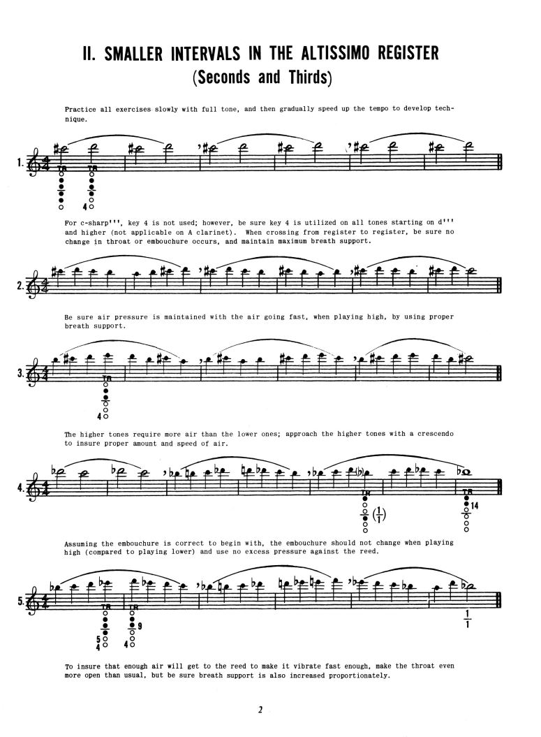 Beispielseite 1 zu The Development Of The Altissimo Register For Clarinet