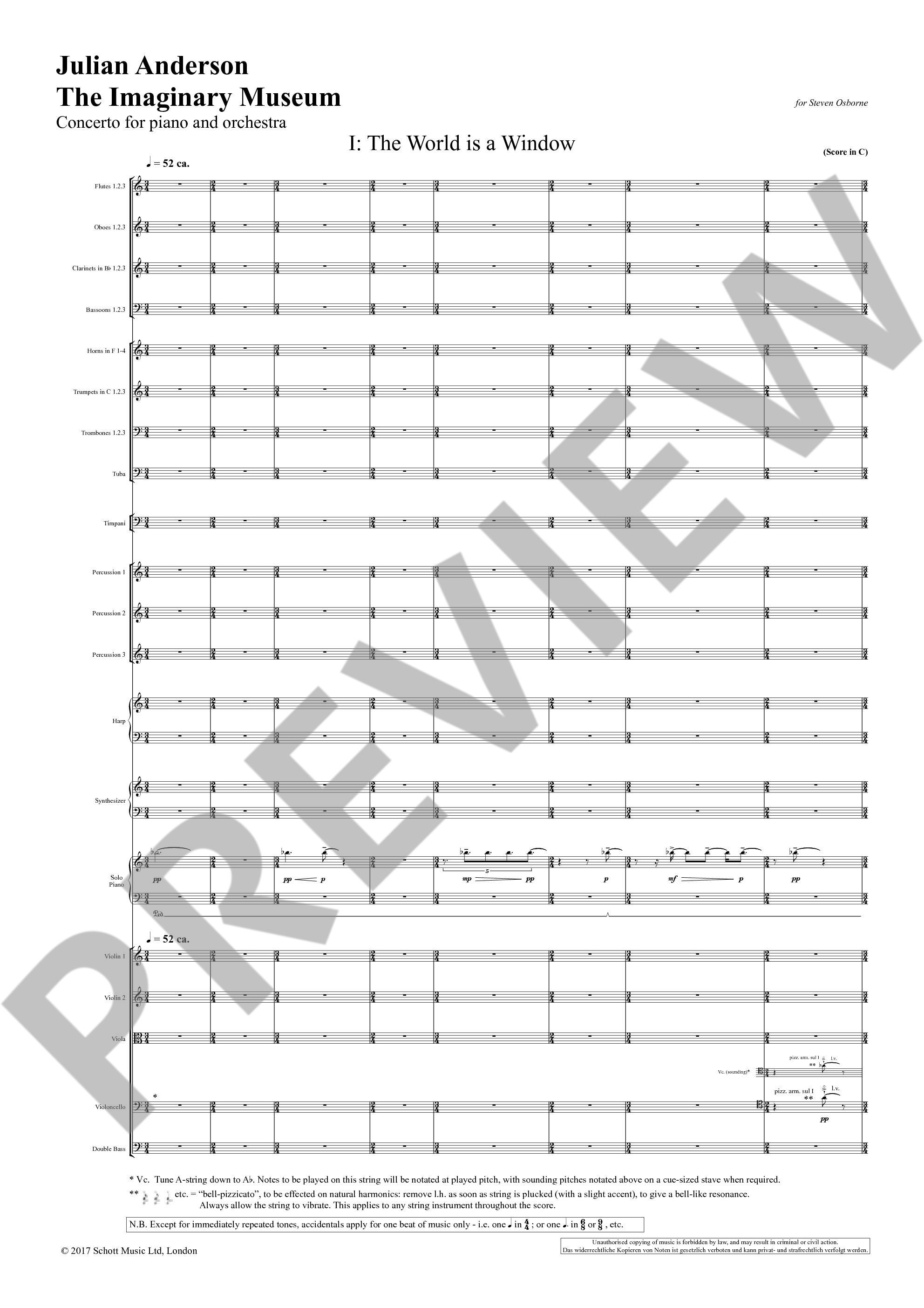 Beispielseite 1 zu The imaginery Museum for piano and orchestra study score
