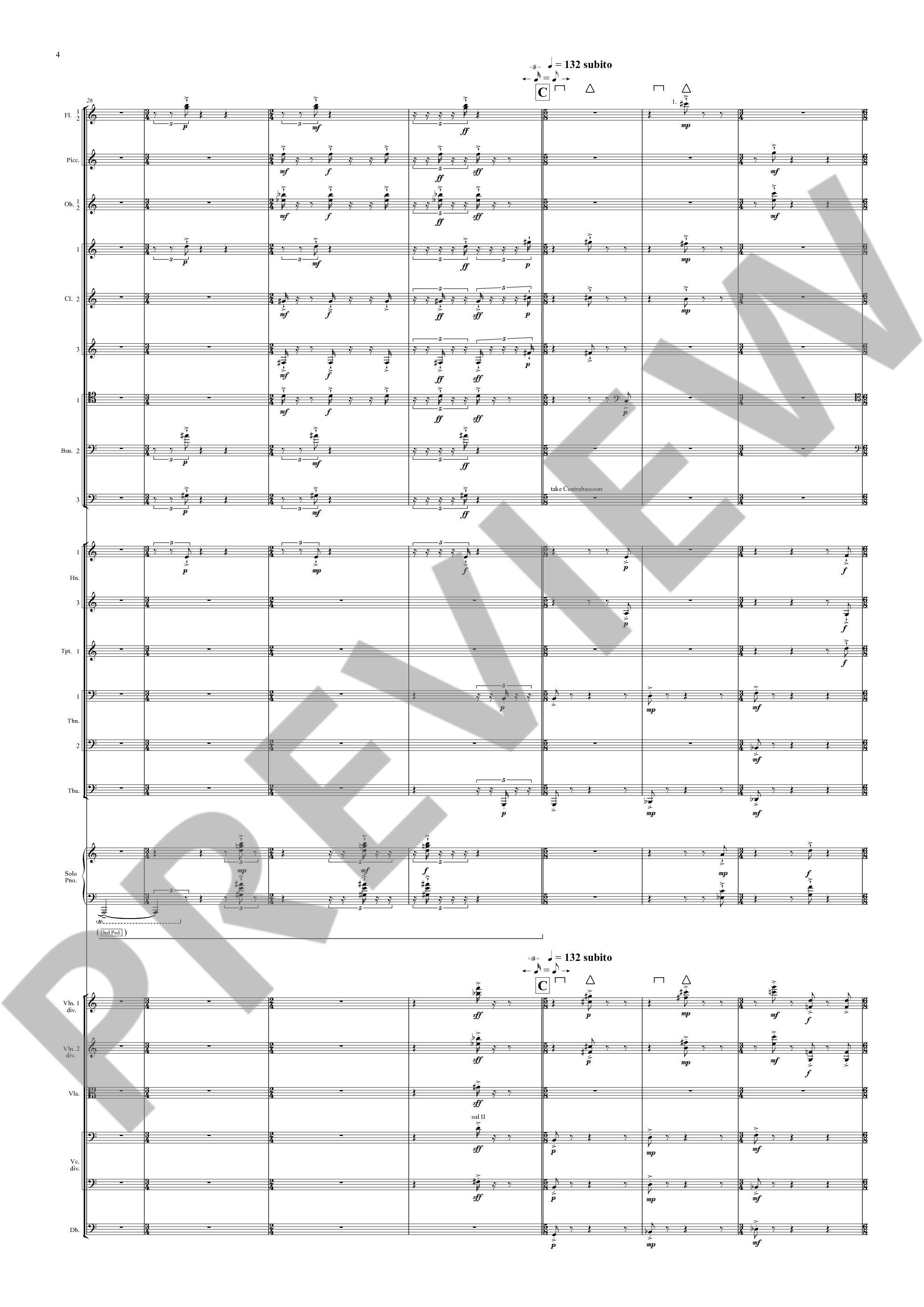 Beispielseite 4 zu The imaginery Museum for piano and orchestra study score