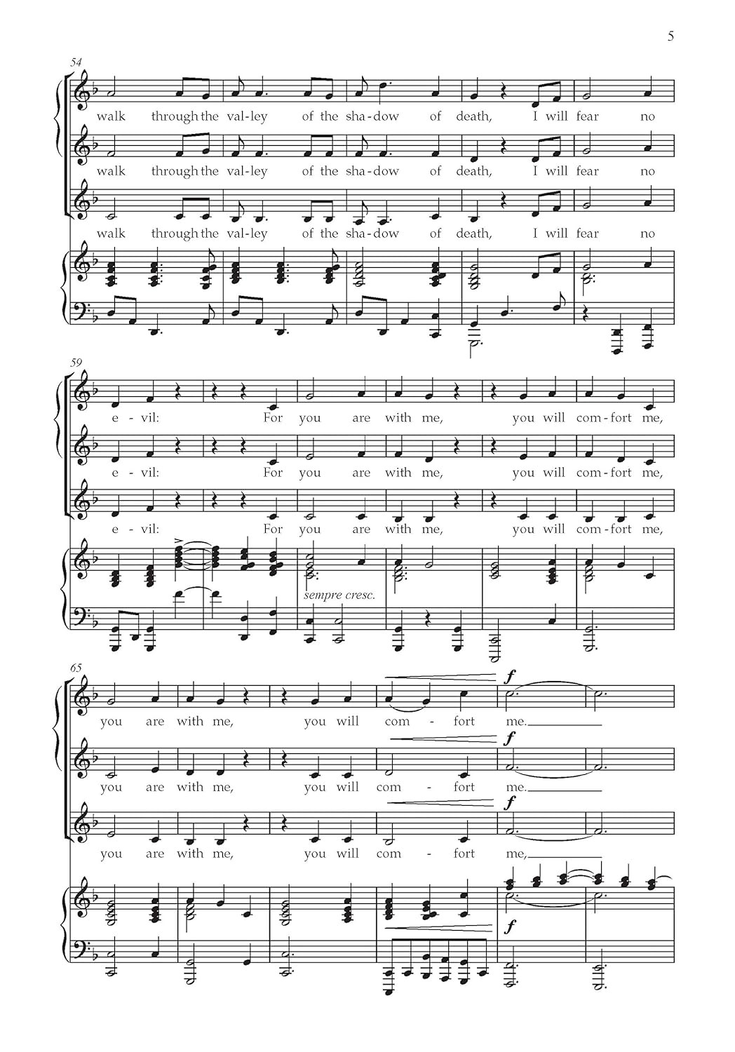 Beispielseite 2 zu The Lord is my Shepherd for female chorus (SAA) and organ score