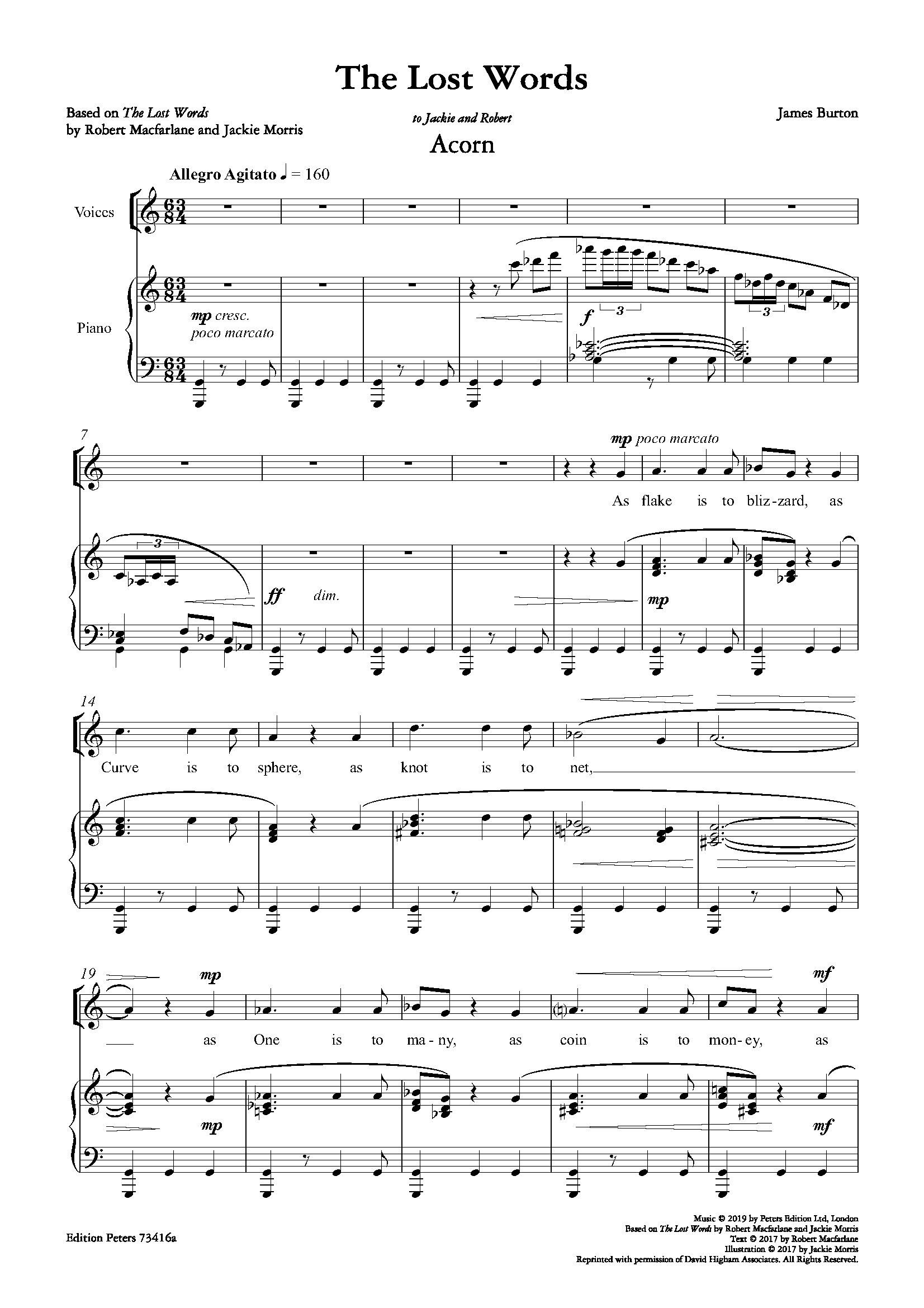 Beispielseite 2 zu The Lost Words for upper voices and orchestra vocal score
