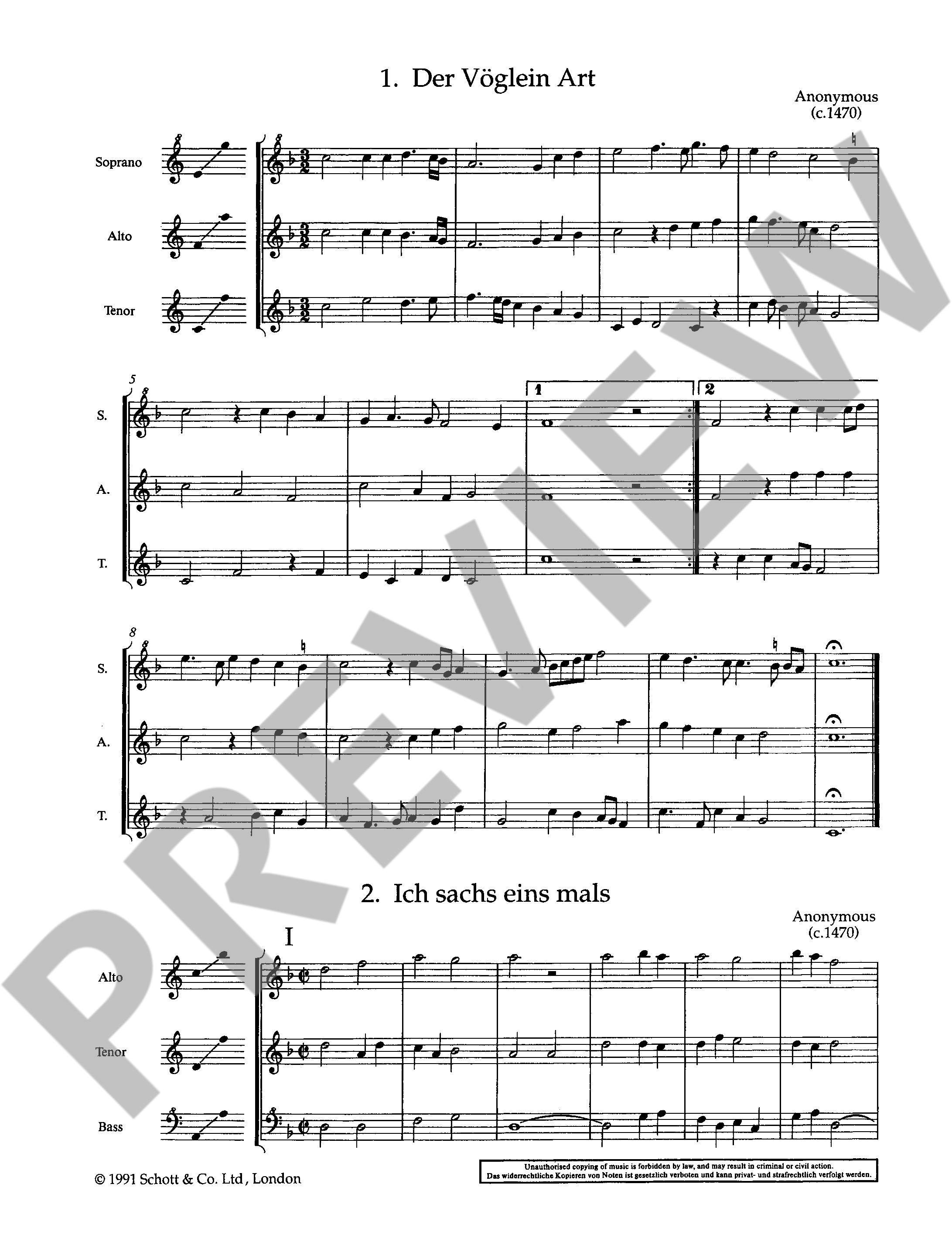 Beispielseite 1 zu The Schott Recorder Consort Anthology Vol. 5 f�r 2-6 Blockfl�ten deutsche und niederl�ndische Musik