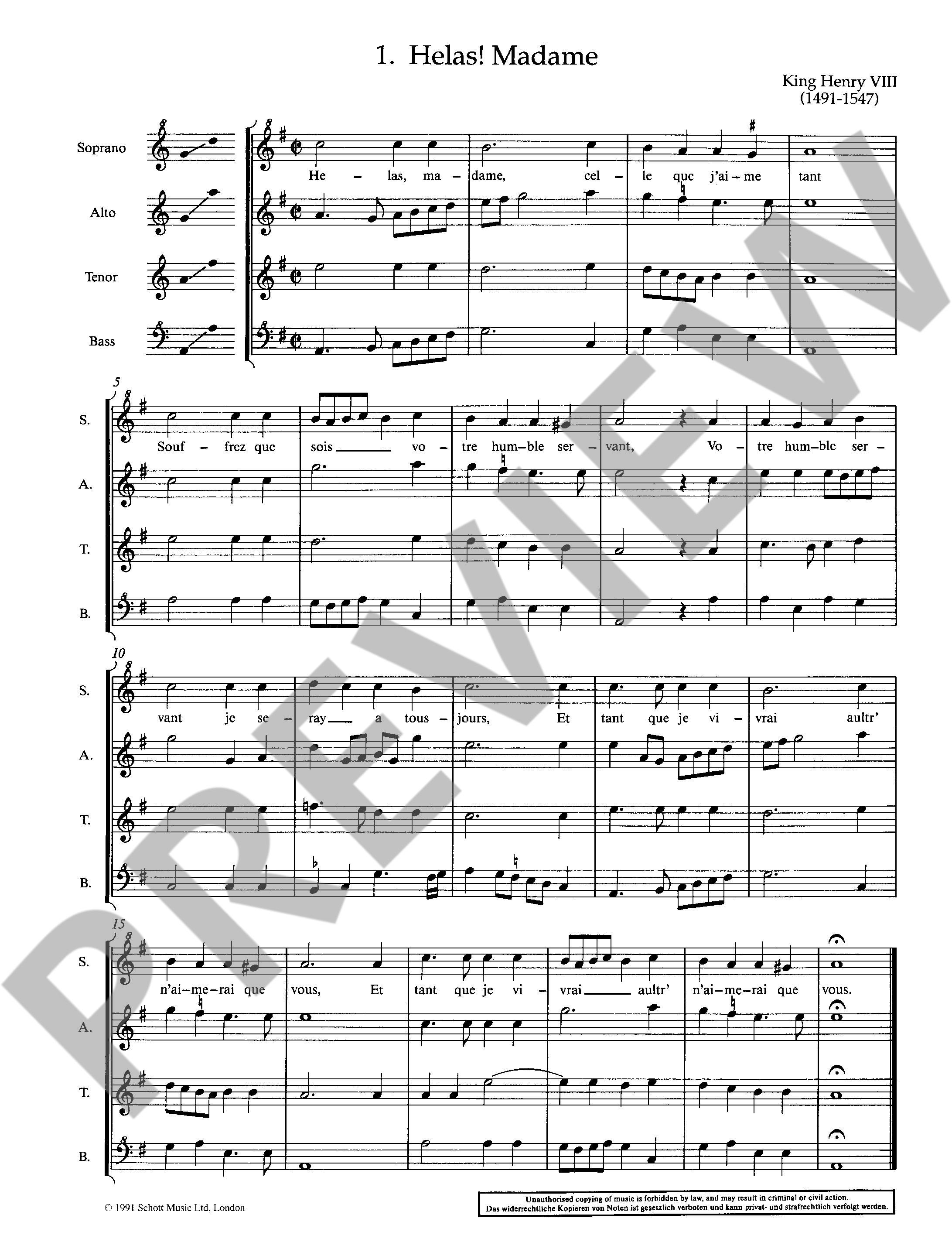 Beispielseite 1 zu The Schott Recorder Consort Anthology vol.6  Spielpartitur