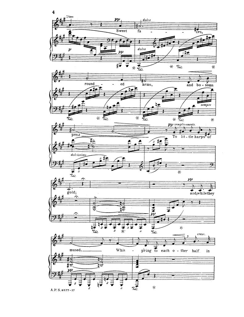 Beispielseite 1 zu The Sea Fairies, op.59 for soli, female chorus and piano score