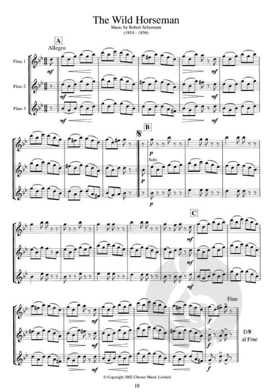Beispielseite 2 zu Three�s a Crowd Junior Book B easy for 3 flutes score,  archive copy