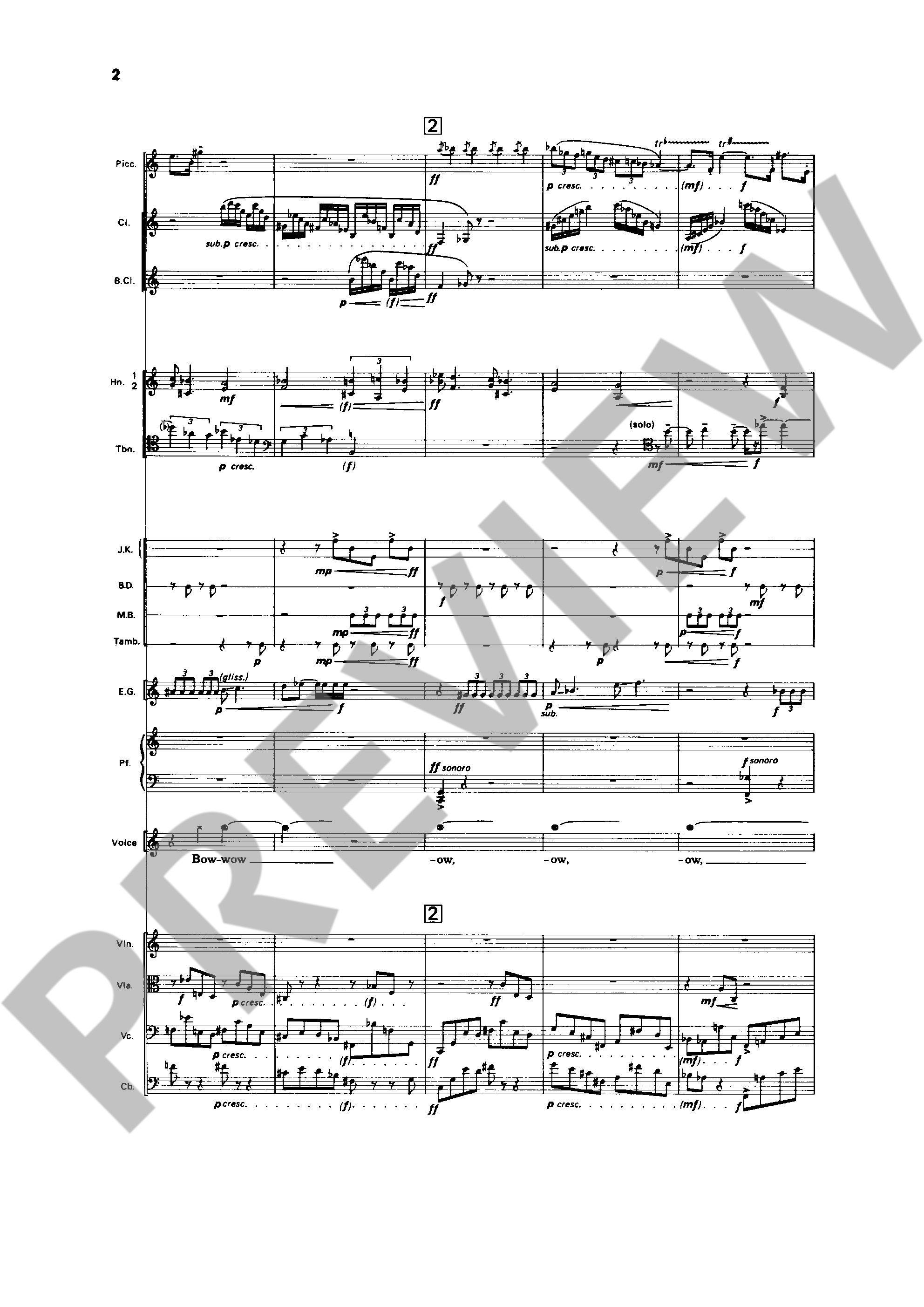 Beispielseite 2 zu Tippett, Sir Michael Songs for Dov f�r Tenor und Orchester Studienpartitur