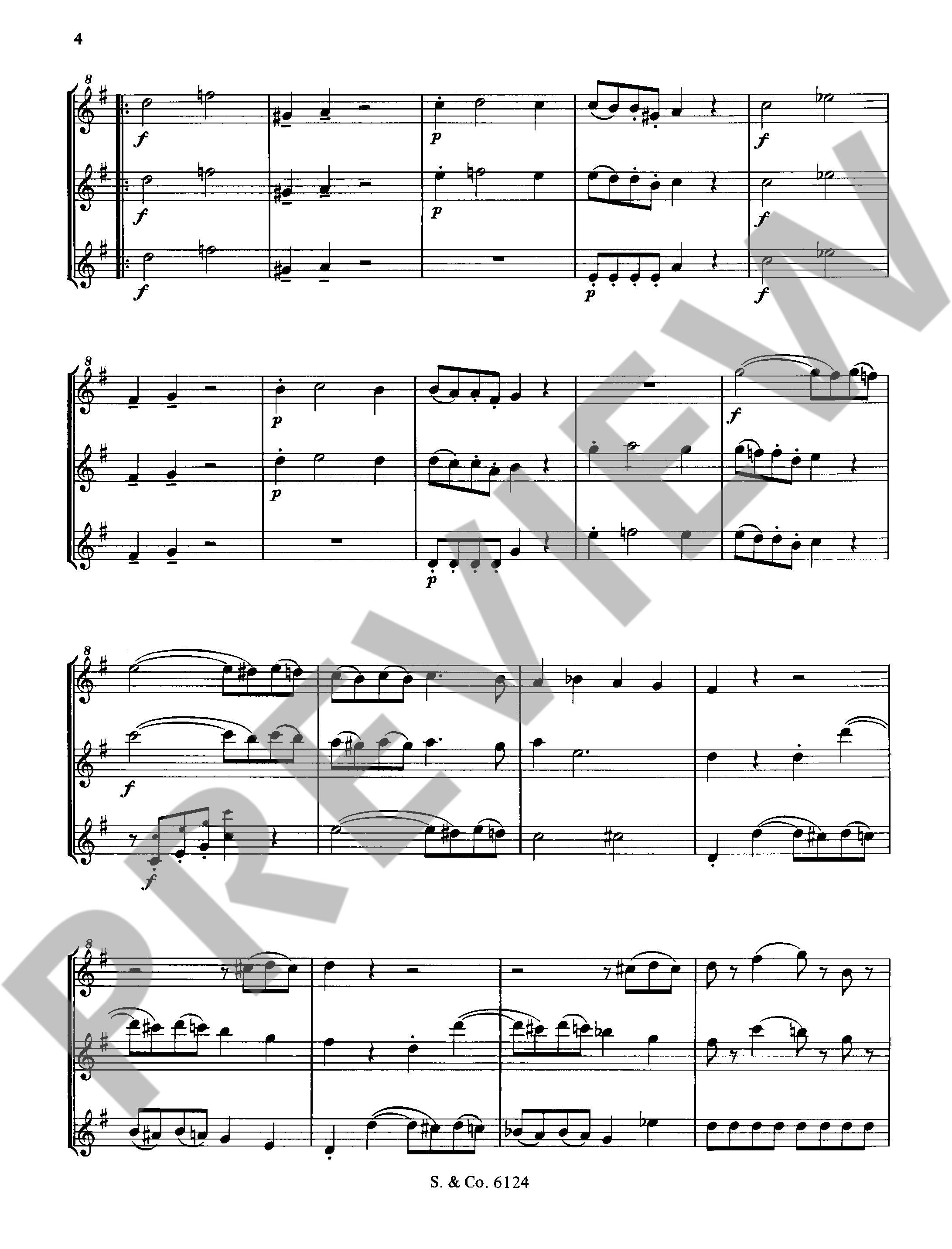 Beispielseite 3 zu Trio after KV439b for 3 recorders (SAT) score