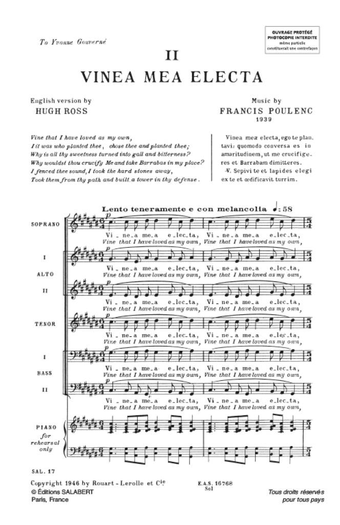 Beispielseite 1 zu Vinea mea electa for mixed chorus a cappella (la/en) score