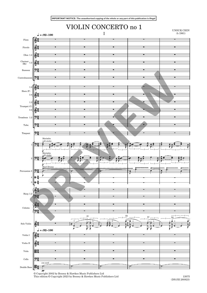 Beispielseite 11 zu Violin Concerto No.1 for violin and orchestra study score