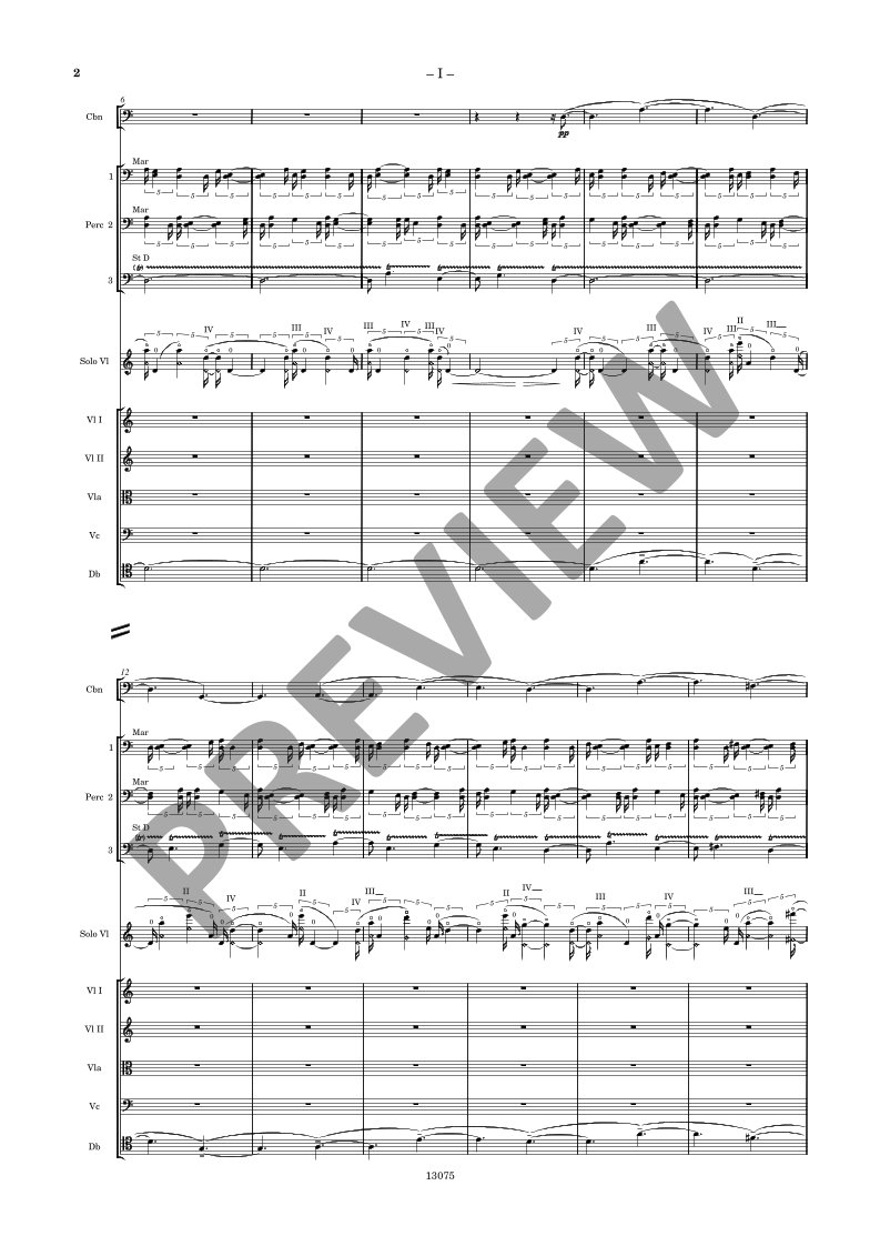 Beispielseite 12 zu Violin Concerto No.1 for violin and orchestra study score