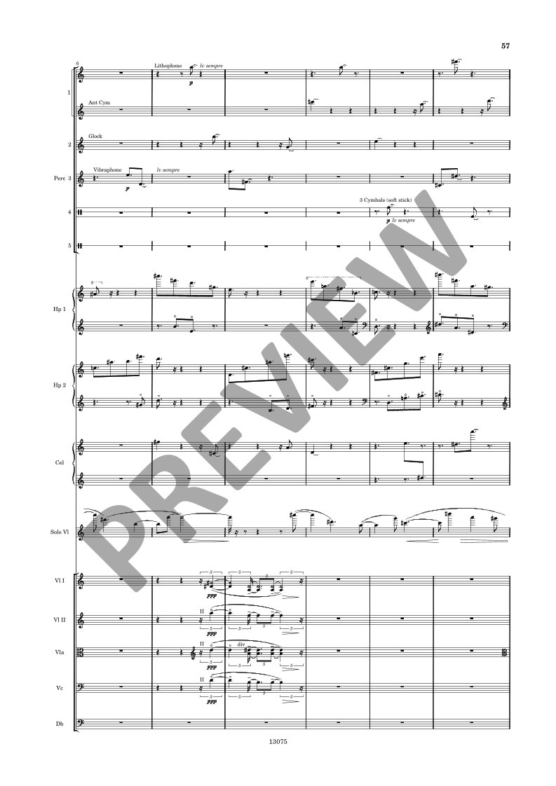 Beispielseite 14 zu Violin Concerto No.1 for violin and orchestra study score