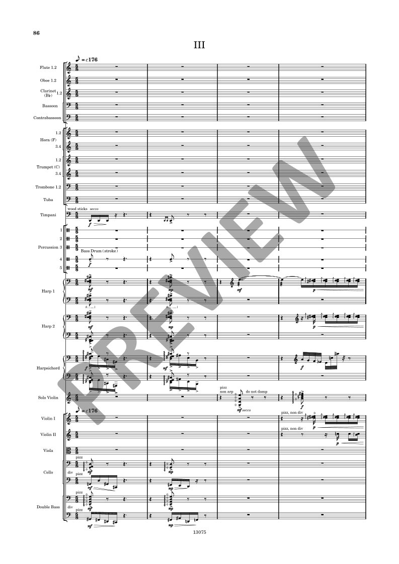 Beispielseite 15 zu Violin Concerto No.1 for violin and orchestra study score