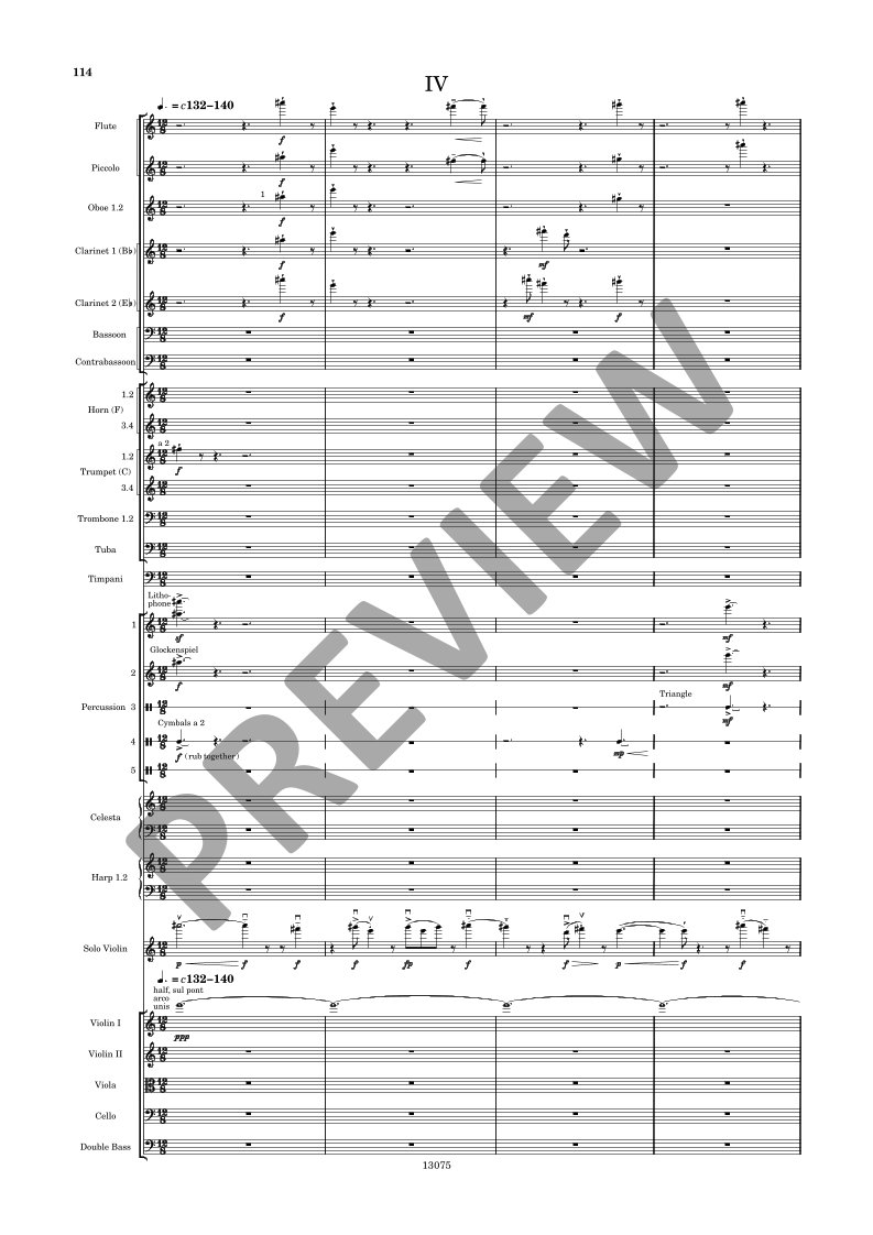 Beispielseite 17 zu Violin Concerto No.1 for violin and orchestra study score
