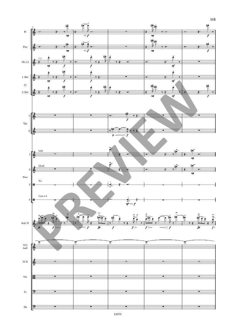 Beispielseite 18 zu Violin Concerto No.1 for violin and orchestra study score