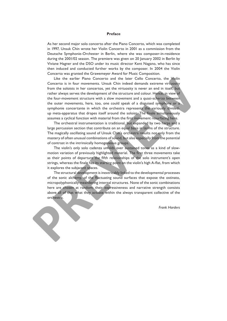Beispielseite 4 zu Violin Concerto No.1 for violin and orchestra study score
