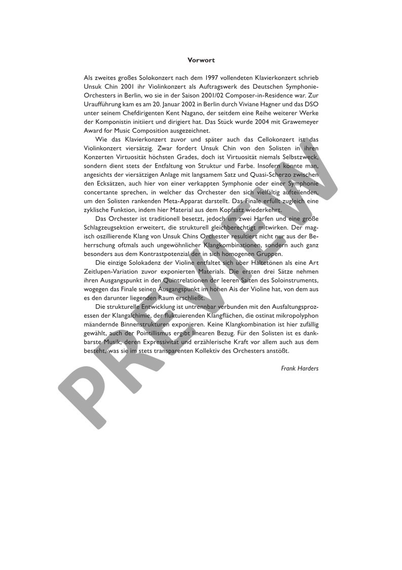 Beispielseite 6 zu Violin Concerto No.1 for violin and orchestra study score