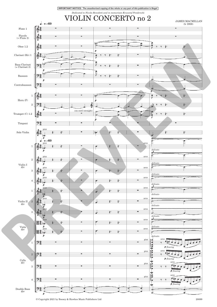 Beispielseite 5 zu Violin Concerto No. 2 for violin and orchestra study score